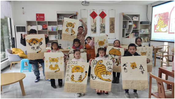 福源社区开展“虎年年画绘制活动”新春年画制作体验实践活动